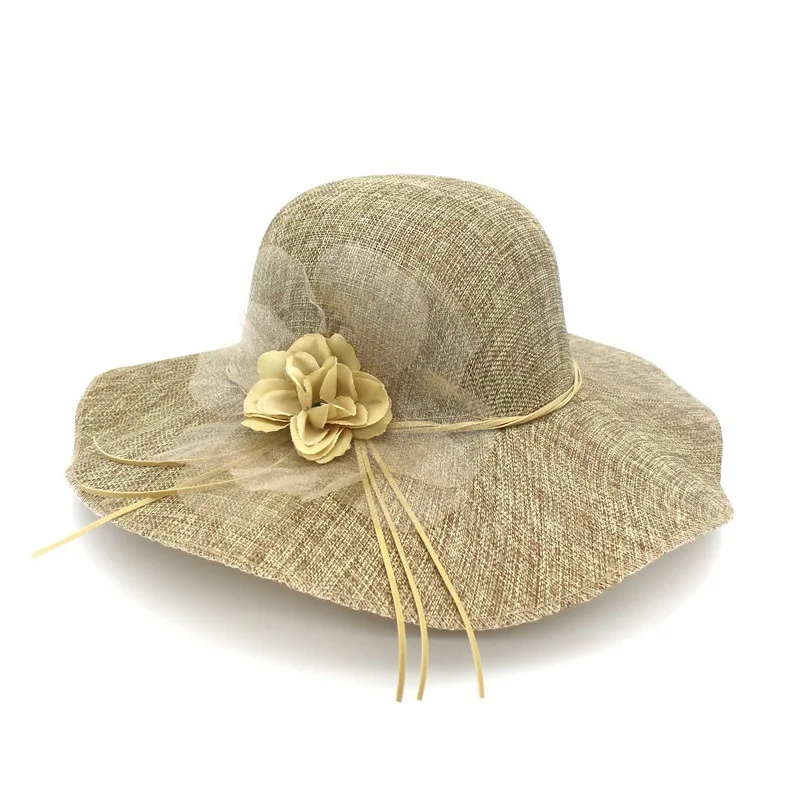 Женские солнцезащитные шляпы, цветочные шляпы с широкими полями для женщин, подвесной светильник, дышащая шляпа, Женская Повседневная Кепка, летняя пляжная кепка - Цвет: 10.Light coffee