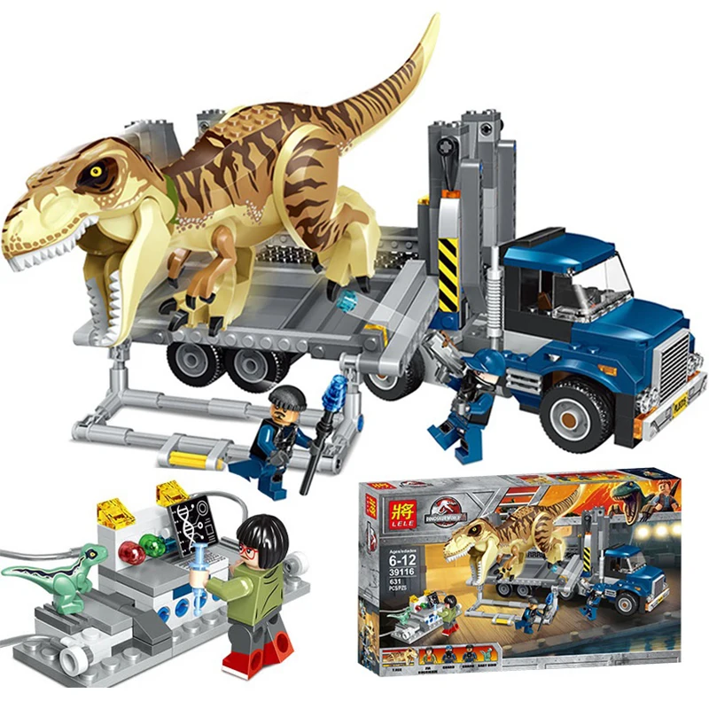 

Jurassic Worlds Series T. rex Transport Model Building Block Brick Toys For Children Boys Birthday Gift Compatible 75933
