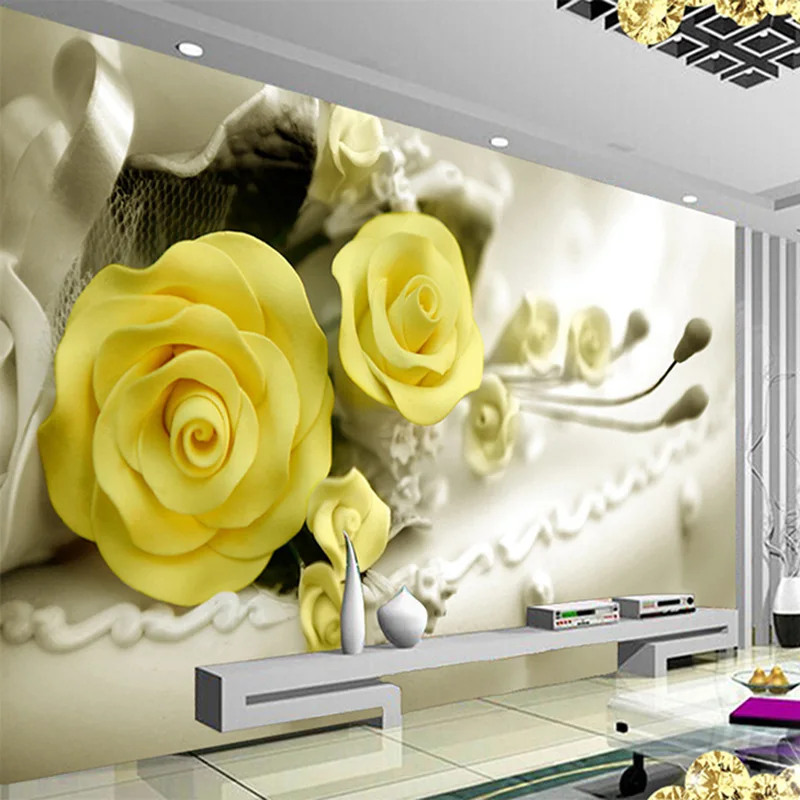 3D Wallpaper Modern Yellow Flowers Mural Living Room Restaurant Interior Design Cozy Decor Wallpaper Roll Papel De Parede Floral 3D Wallpaper Modern Yellow Flowers Mural Living Room Restaurant Interior Design Cozy Decor Wallpaper Roll Papel De Parede Floral