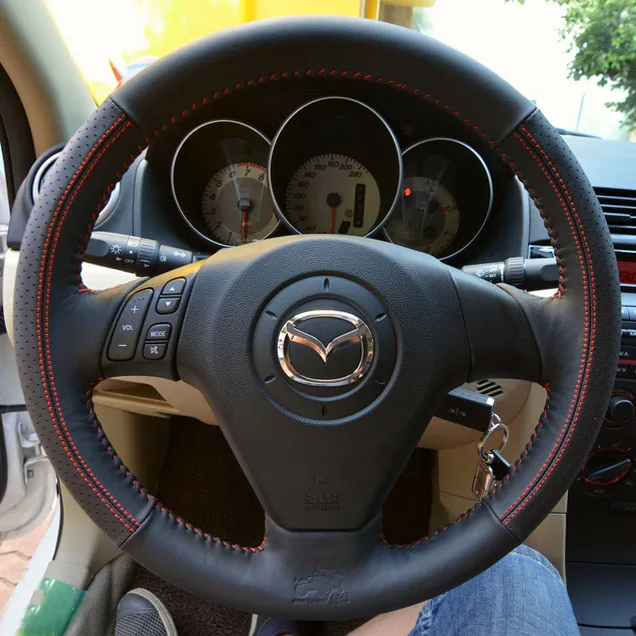 Hot sale Mazda 6 steering wheel cover genuine leather MAZDA 3 steering