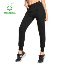 Vansydical Брендовые спортивные черные женские штаны с эластичной талией для фитнеса и бега, свободные спортивные штаны