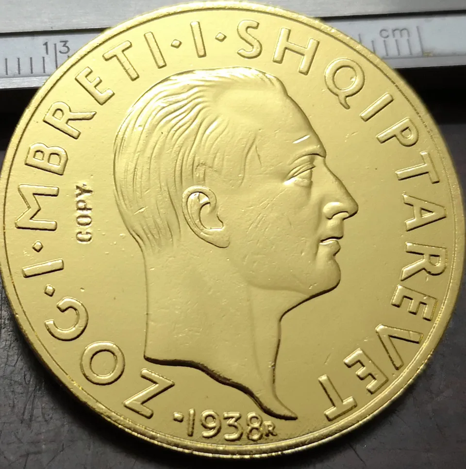 

1938 Albania 100 Franga Ari-Zog I Gold Copy Coin