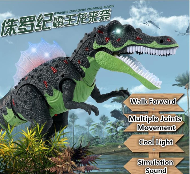 Новый Электрический моделирования динозавров Детская игрушка 52 см большой прогулки трясти головой волна Юрского периода тираннозавра