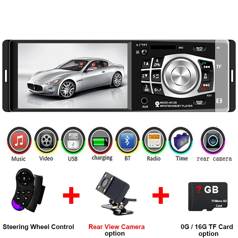 Центральный Multimidia Авто 1din один 1 Din 4 ''HD 1080 P Экран Bluetooth Радио MP3 MP5 музыкальный