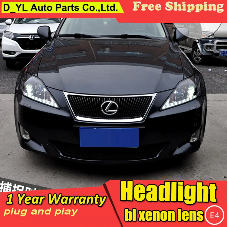 

D_YL Car Styling for Lexus IS250 Headlights 2006-2011 IS250 LED Headlight DRL Lens Double Beam H7 HID Xenon bi xenon lens