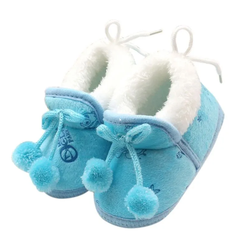 Милая обувь для новорожденных девочек; мягкая теплая зимняя обувь для малышей; Детские ботиночки с хлопковой подкладкой; подарок - Color: Style1 blue