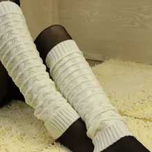 Длинные зимние теплые гетры, носки из мягкой шерсти, вязаные Гольфы выше колена, женские модные вязаные гетры, закрытые манжеты, носки, чулки