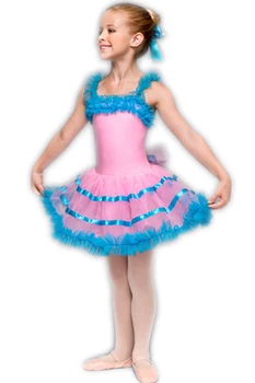 

Children 's Dance Dress Spring Summer Ballet Dress Girls Practice Clothes Short - Sleeved Performance Dress Lai Female Pink 102