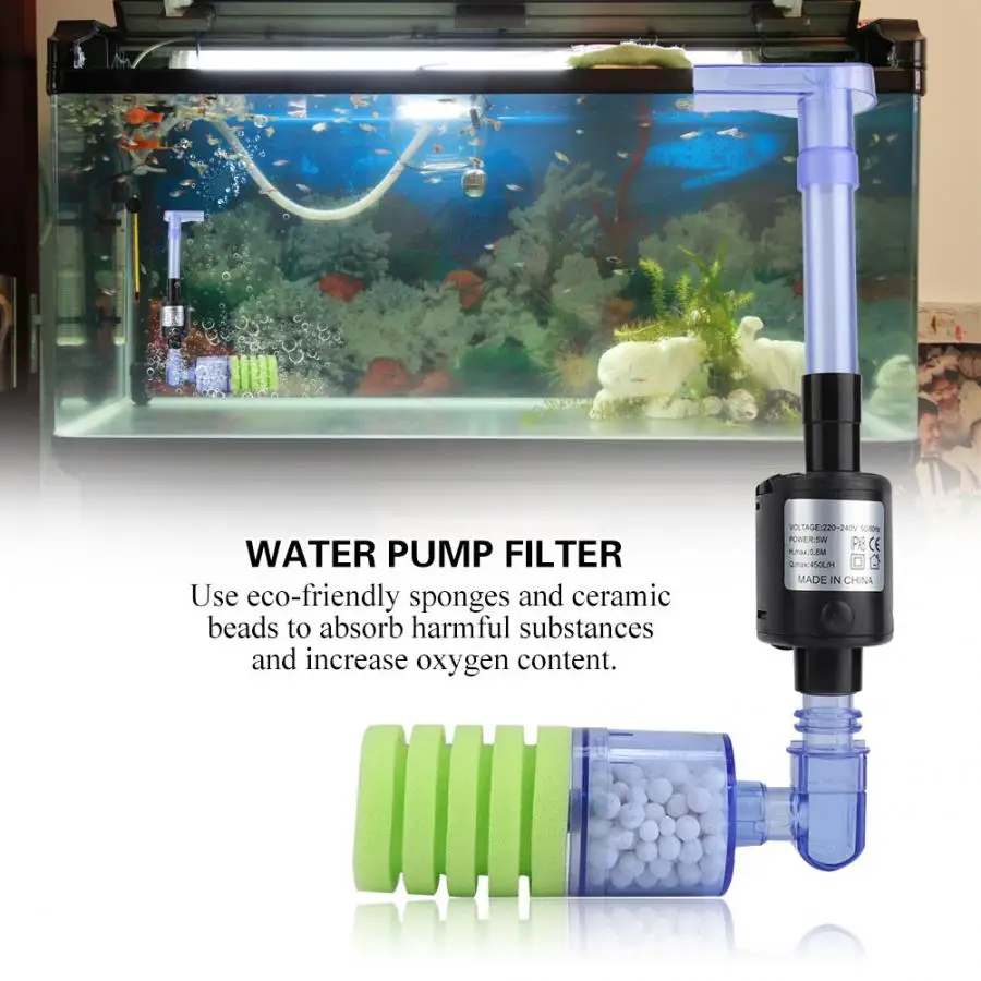 

Mini Aquarium Filter Fish Tank Air Pump Skimmer Biochemical Sponge Filter Aquarium filtration filter Aquatic Pets Products