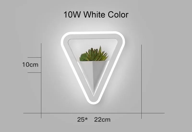 Светодиодный настенный светильник, светодиодный светильник-бра, акриловый современный домашний декоративный настенный светильник для прикроватной спальни/столовой/туалета с растением - Цвет абажура: Triangle Style