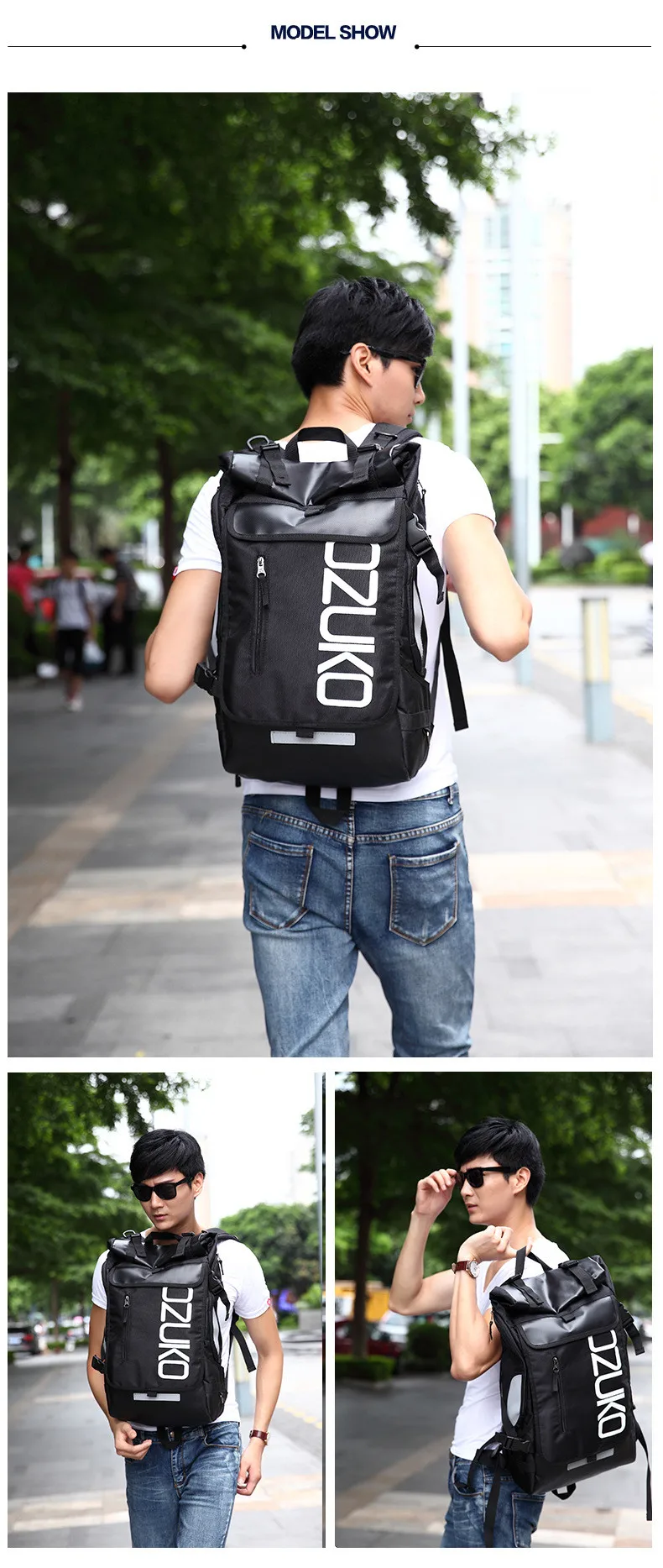 OZUKO, мужской рюкзак для путешествий, для ноутбука, дизайнерский, Оксфорд, водонепроницаемый, большой рюкзак, повседневная школьная сумка для подростков, masculina Mochila
