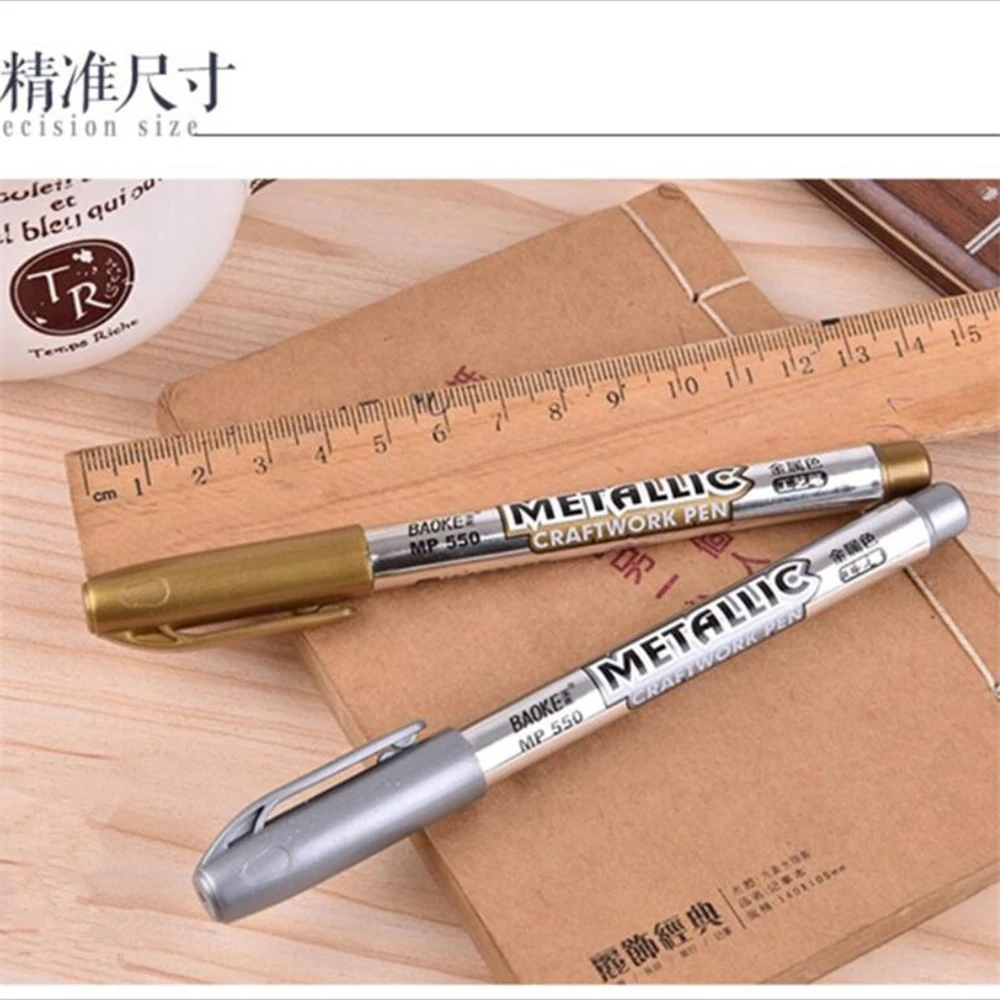 1,5 мм DIY металлическая водостойкая Перманентная краска маркерные ручки золотой и серебряный маркер ремесленные ручки для школьные принадлежности