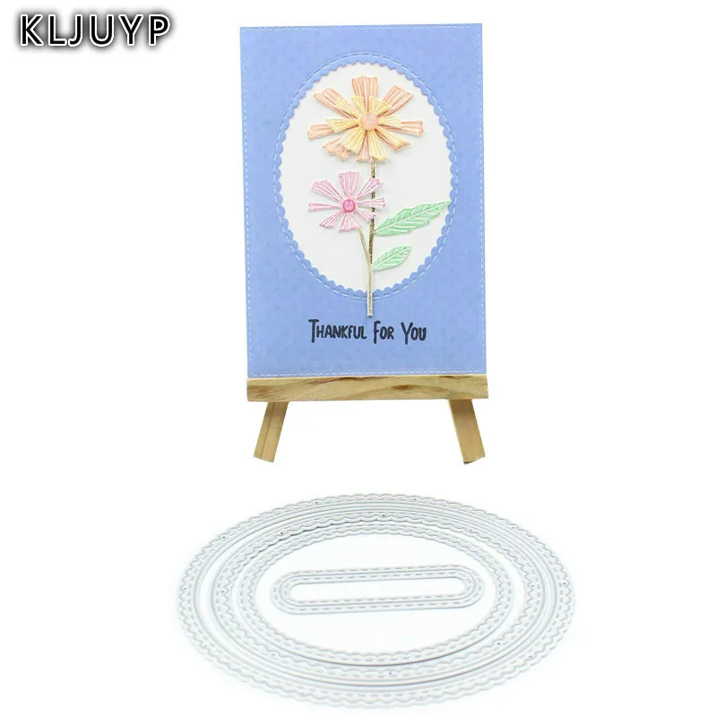 

KLJUYP New Oval Metal Cutting Dies Stencils for DIY Scrapbooking/photo album Decorative Embossing DIY Paper Cards
