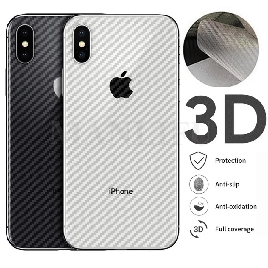 

5Pcs Clear 3D Guard Carbon Fiber Soft Matte Back Protective Film for iPhone 11 Pro 7 8 Plus X XS Max XR Cover Screen Protector