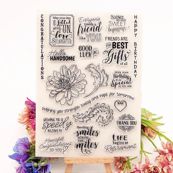 

Hot selling Shiny Feather flower clear stamp / silicone seal roller stamp DIY scrapbook album / card production
