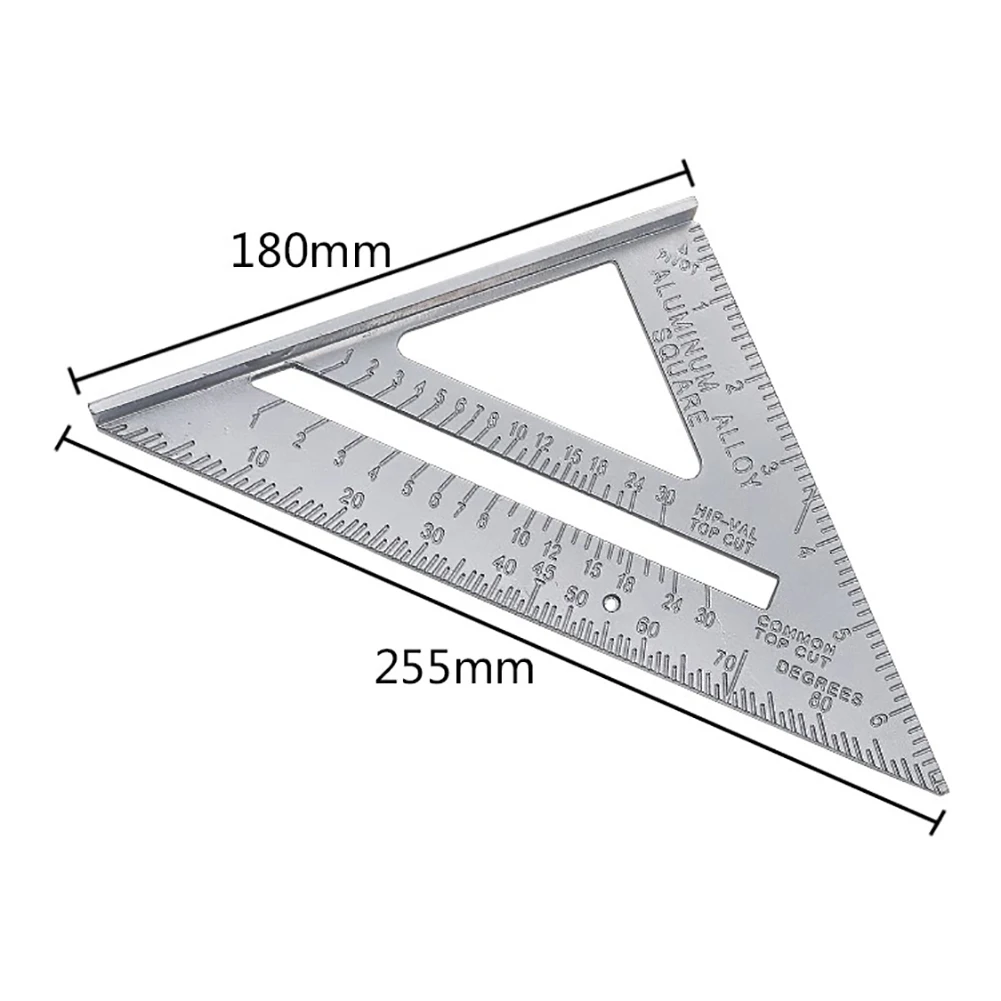 Треугольная линейка, измерительный инструмент из черного алюминиевого сплава, квадратная направляющая для строительства плотника, деревообработки