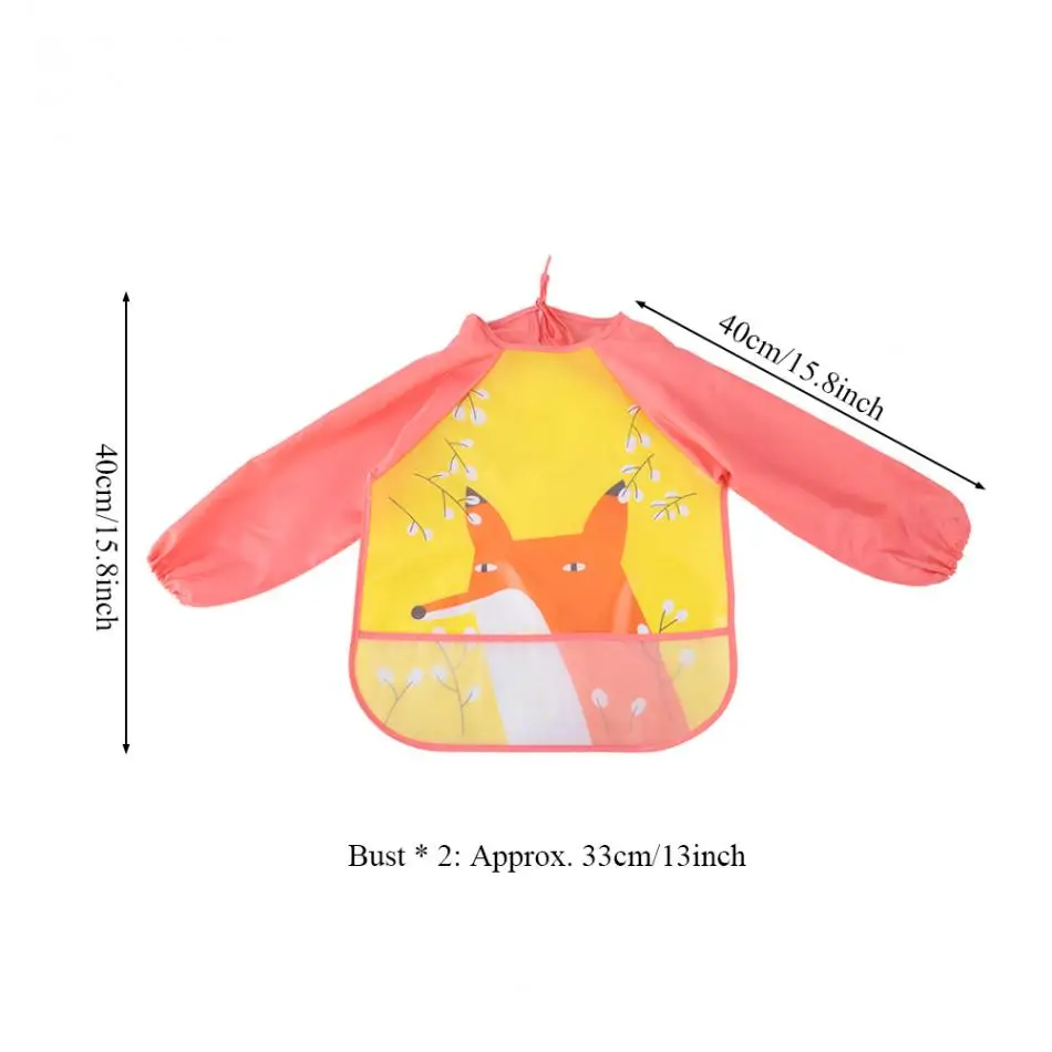 Мода мультфильм для маленьких Водонепроницаемый кормления фартук с длинным рукавом нагрудник верхней одежды для рисования и письма детские игры на свежем воздухе