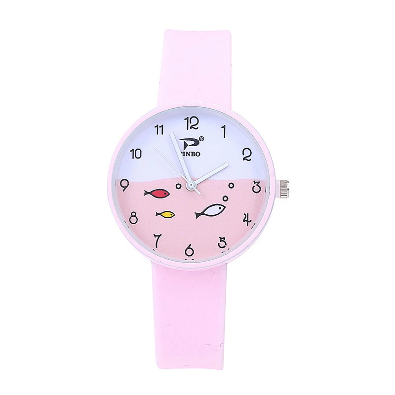 

Silicone Watch Women Fashion Casual Cute Small Fish Pattern Ladies Quartz Watch Girl Gift Clock Relogio Feminino