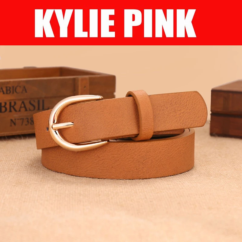 KYLIE PINK Fashion Female Antique Black Belt Metal Buckle Jeans Woman Faux Leather Belt Waistband Drop Shipping