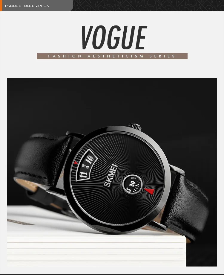 Skmei 1489 Creative Dial Men Fashion Casual Watches Quartz Luxury Stainless  Steel Leather Strap Waterproof Men Wrist Watches New|Quartz Watches| -  AliExpress