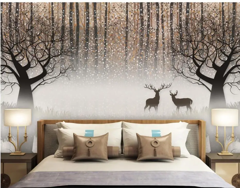 Ретро Ностальгический лес 3D ТВ фон настенная декоративная живопись обои с рисунком «лес»