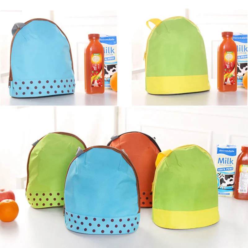 1 PC Portable Lunch Box Dot Pattern Tote Cooler Bags Food Container Thermal Insulated Bento Pouch Lunch Bag