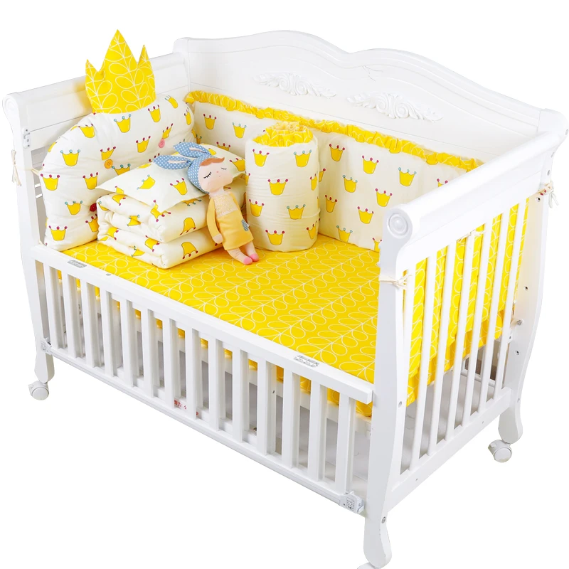 CrownShapeBabyBedCushionSuperSoftNewbornBoyGirlCotBumpers
