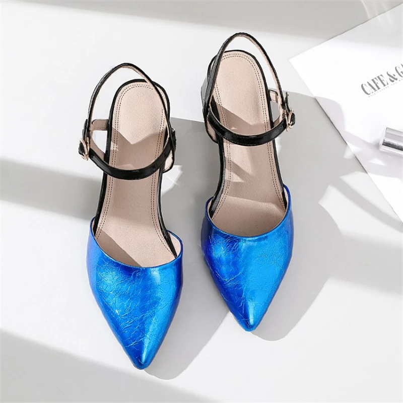 MSSTOR Mixed Colors Women Sandals 2019 Purple Sexy Buckle Strap Pointed Toe Party Womens Summer Shoes Thick Heel Silver Sandals MSSTOR Mixed Colors Women Sandals 2019 Purple Sexy Buckle Strap Pointed Toe Party Womens Summer Shoes Thick Heel Silver Sandals