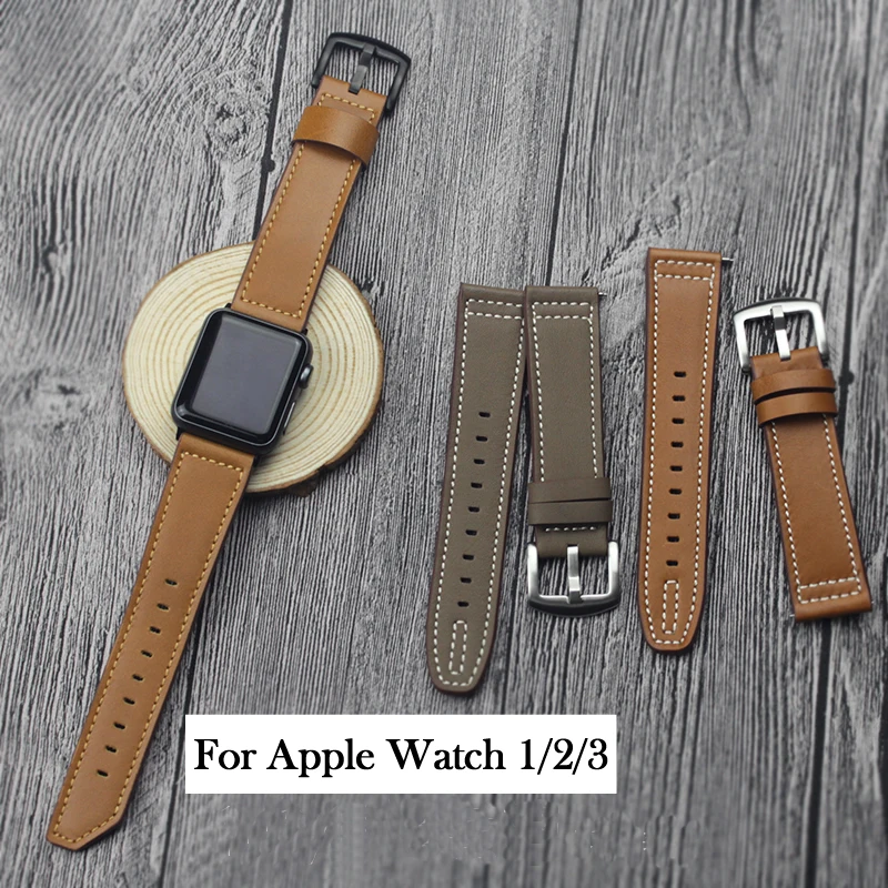 Новейший ремешок для часов из натуральной кожи Apple Watch Series 4 ремешки 1 2 3 iWatch