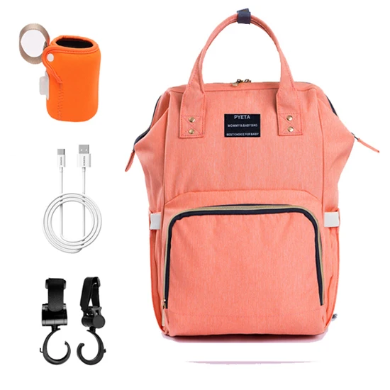 PYETA новая сумка для детских подгузников модная сумка для подгузников для мам Большая вместительная Детская сумка рюкзак для путешествий дизайнерская сумка для кормления - Цвет: ORANGE PINK