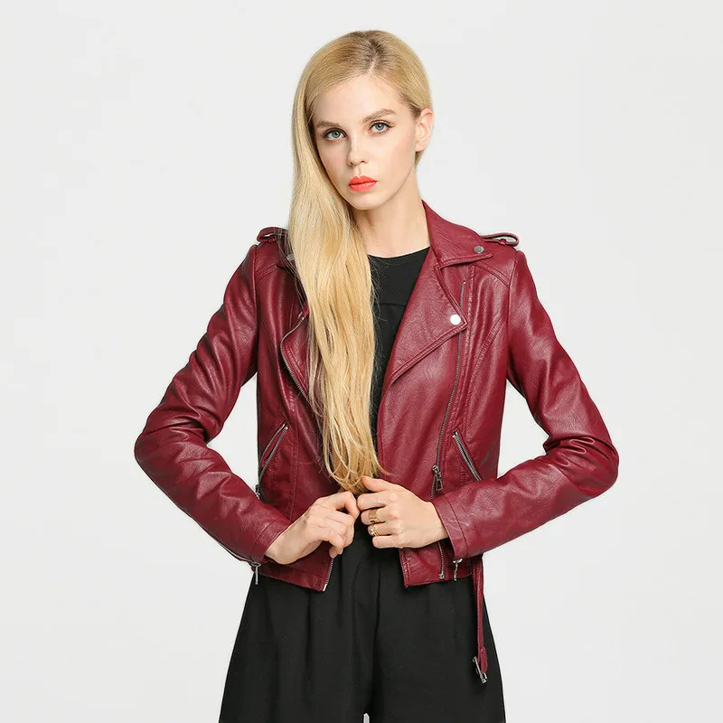 2015 nueva europa moda piel del cordero chaqueta mujeres