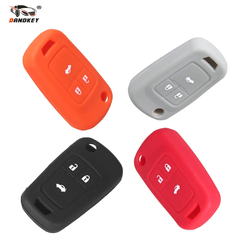 

DANDKEY For Chevrolet Cruze AVEO SAIL TRAX MALIBU CAPTIVA Silicone Car Key Cover Case Shell Holder Fob 3 Buttons