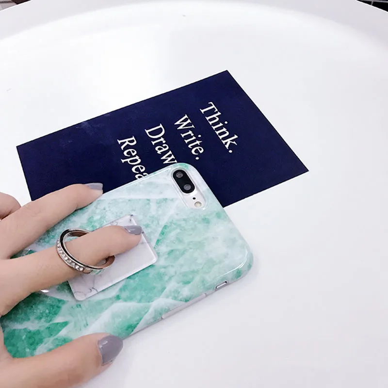 Fashion Colorful Finger Ring Universal Marble For Huawei For Samsung Mobile Phone Cover Smartphone Stand Holder For iPhone Case