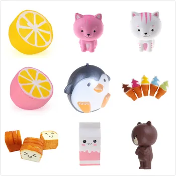 

milk Cake Cat Lemonbox Squeeze Soft Slow Rising Phone Key Chain Strap Pendant Roll Squishes PU Cute Antistress toys