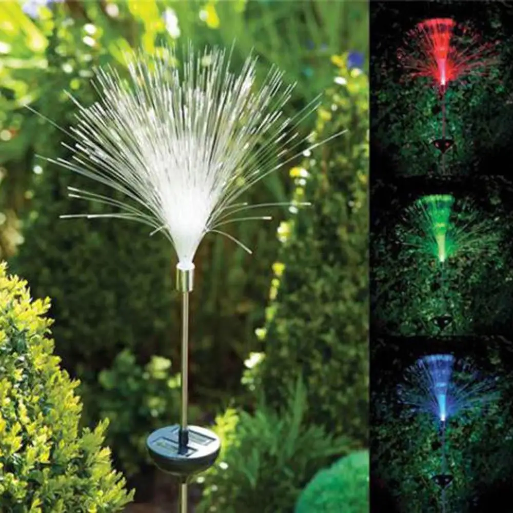 

1pcs LED fibre visible unstable LED solar power hazard light garden outdoor path lamp