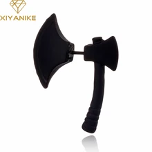 1 шт., мужские и женские серьги-гвоздики в стиле панк, без никеля, черный топор, модные ювелирные аксессуары для пирсинга, XY-E284