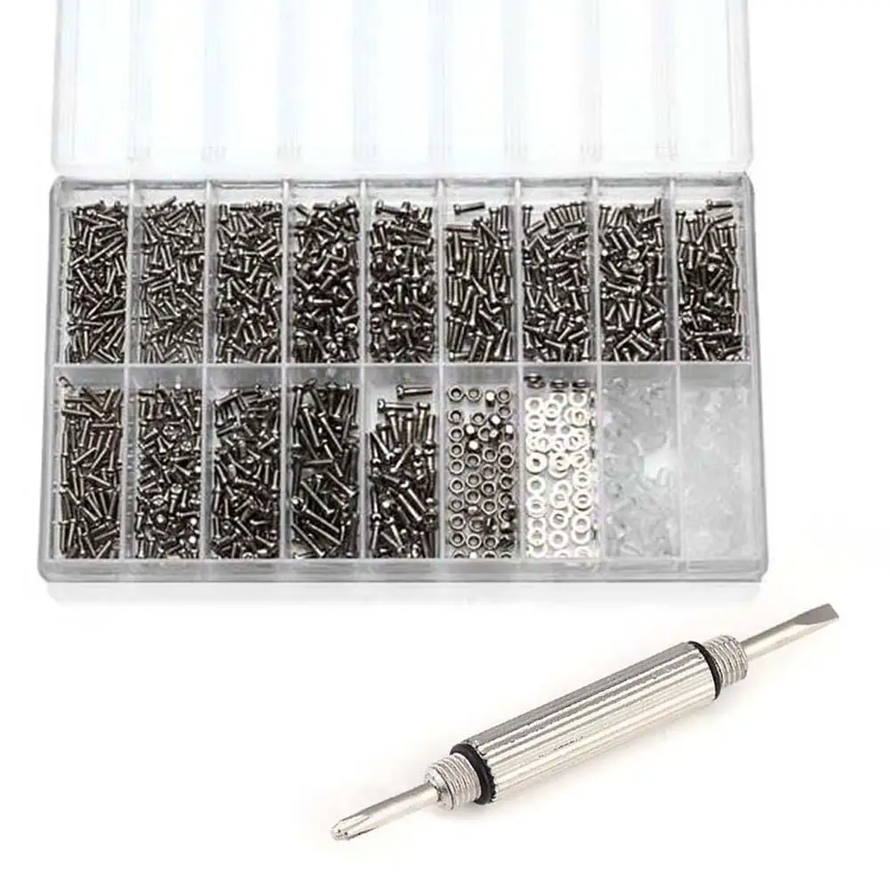 

Stainless Steel Screwdriver Repair Kit Tool 1000Pcs Micro Glasses Sunglass Spectacles Screws Nut Multifunctional Promotion