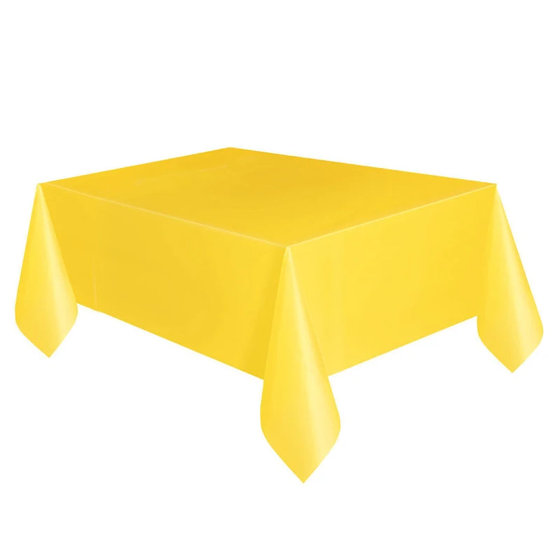 137x183 см, одноцветная одноразовая скатерть для детского дня рождения, для свадебной вечеринки, столовые принадлежности, скатерть, кухонный стол - Цвет: Цвет: желтый