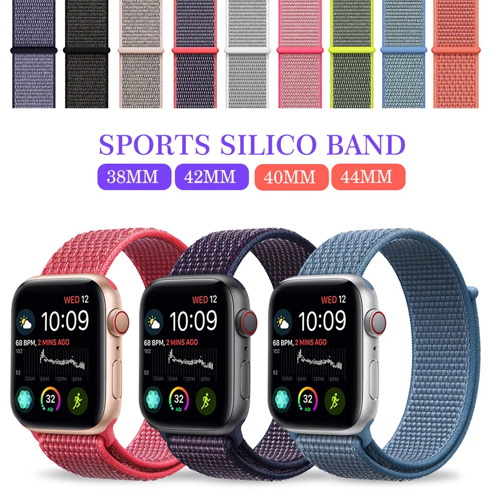 For Apple Watch Band Series 3/2/1 38MM 42MM Nylon Soft Breathable Nylon for iWatch Replacement Band Sport Loop series4 40mm 44mm