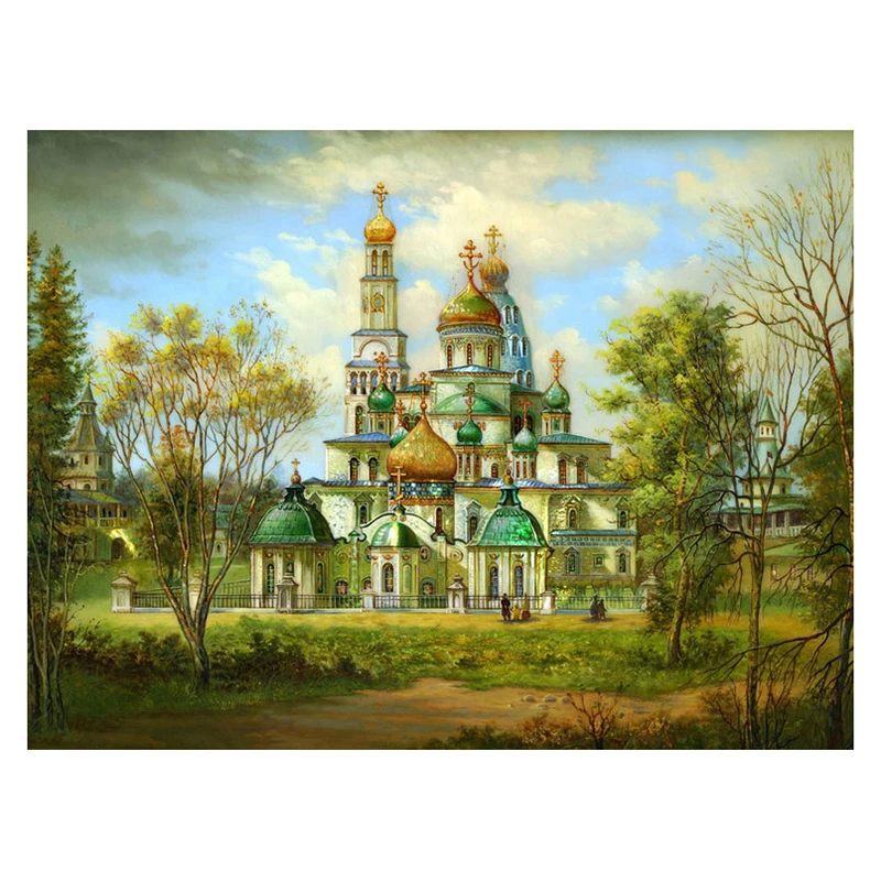 

5D DIY Diamond Painting Scenery Religion Full Square Diamond Embroidery Landscape Orthodox Christianity Church Painting
