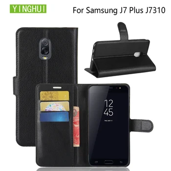 

YINGHUI Flip Leather Case For Samsung Galaxy J7 Plus J7310 Cell Phone Case Cover Wallet Leather Case Fundas Protective Case