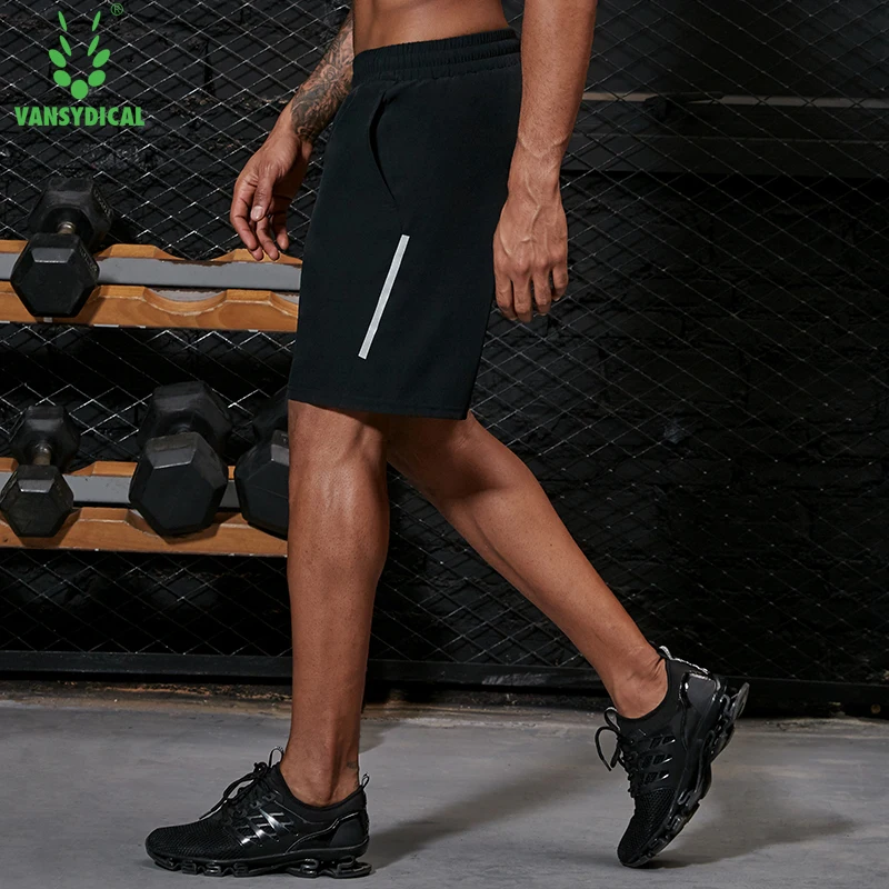 Vansydical Men's Reflective Running Shorts Quick Dry Gym Outdoor Fitness Workout Jogging Basketball | Спорт и развлечения
