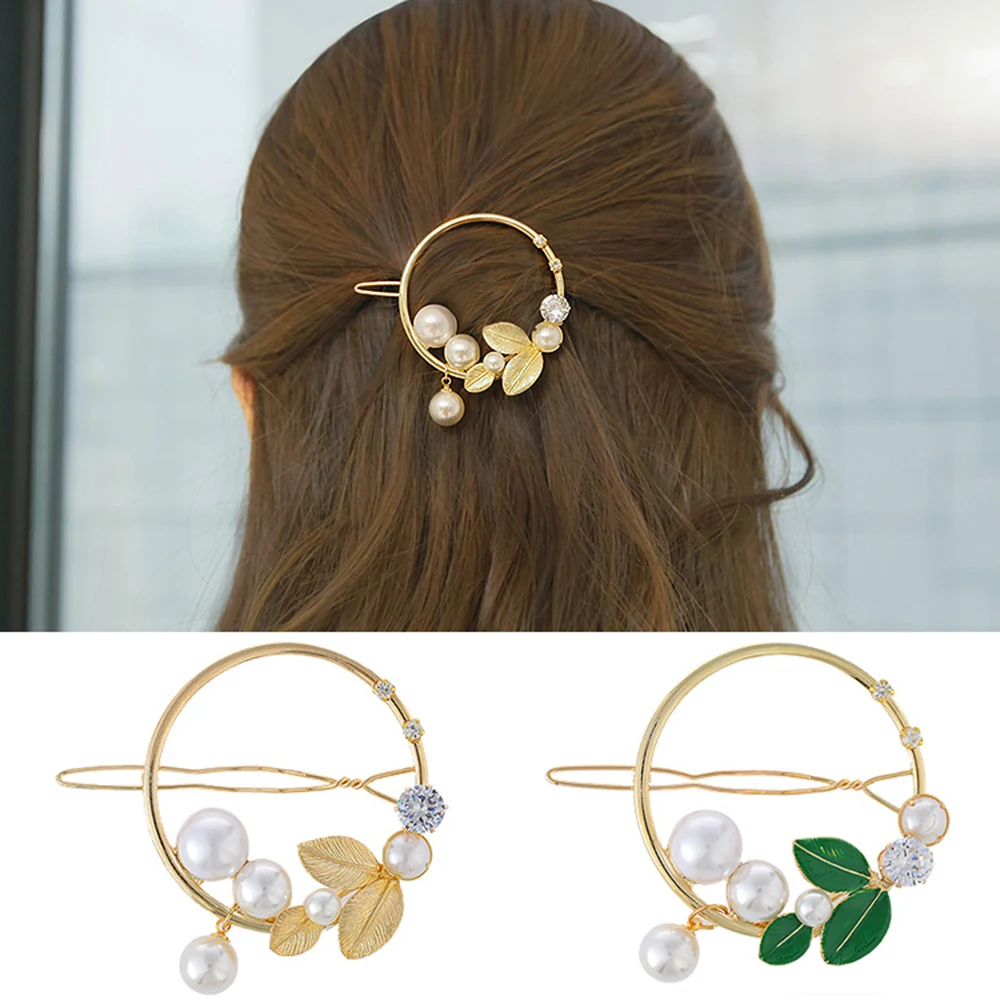 

1PC Fashion Women Vintage Alloy Diamond&Pearl Moon Hexagonal Pendant Hair Ornaments Elegant Hairpin Hairclip Hair Accessories