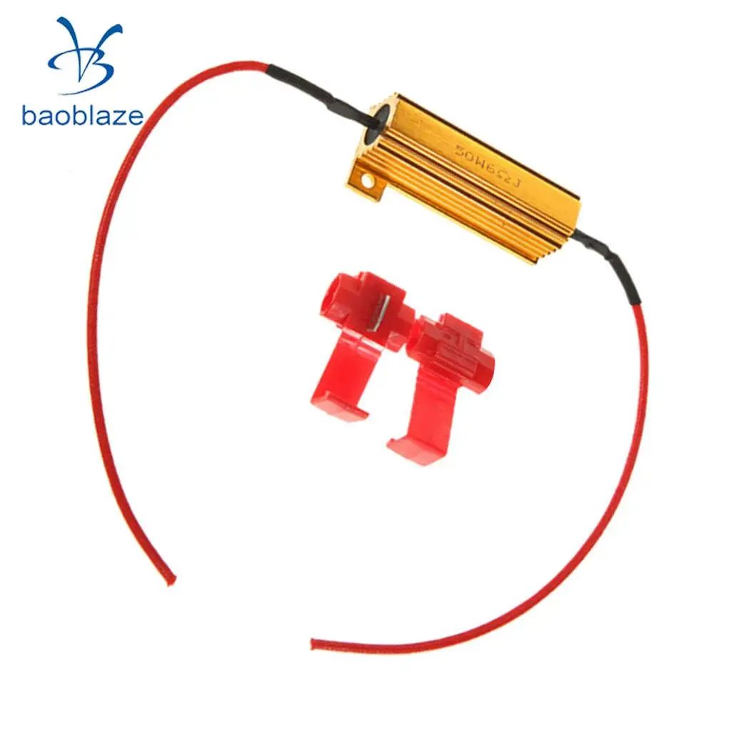 50W 6ohm Load Resistors for Hyper Flash Turn Signal Light Blinker LED Bulb