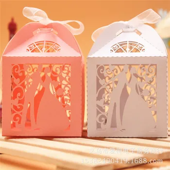 

50 Pcs Bote De Bonbons Faveur Ruban Cadeau Bonbons Boites Perle Papier De Mariee Cadeau Cas Parti Fournitu