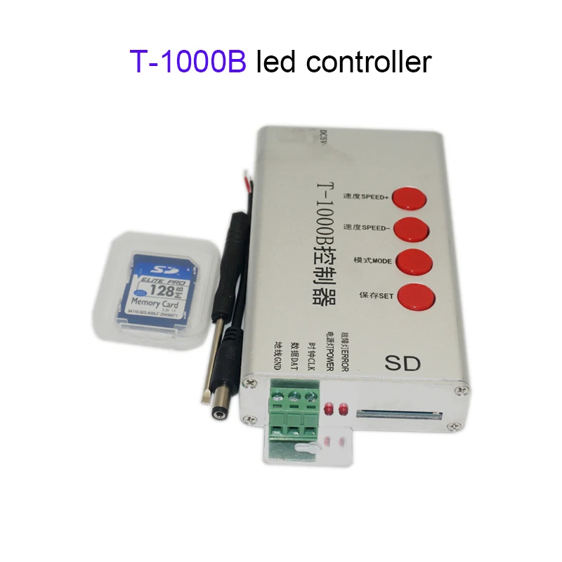 

Fast Shipping T1000B SD Card WS2801 WS2812B WS2811 LPD8806 6803 LED strip digital led 2048 Pixels DMX512 RGB Controller,DC5V-24V