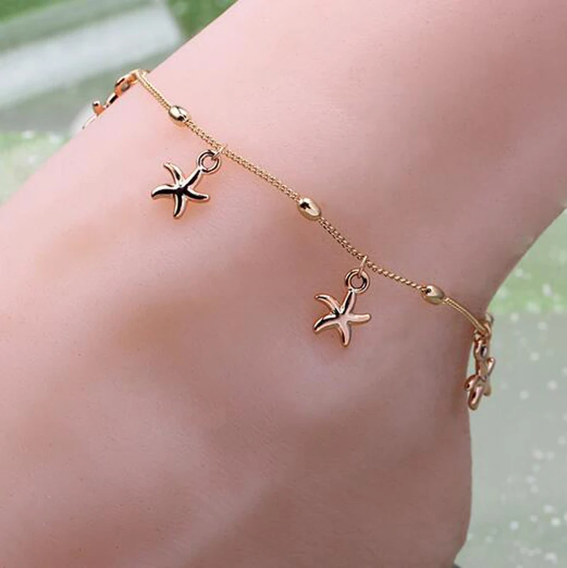 

Simple Style Women Charm Gold Starfish Chain Anklet Bracelet Barefoot Sandal Foot Jewelry