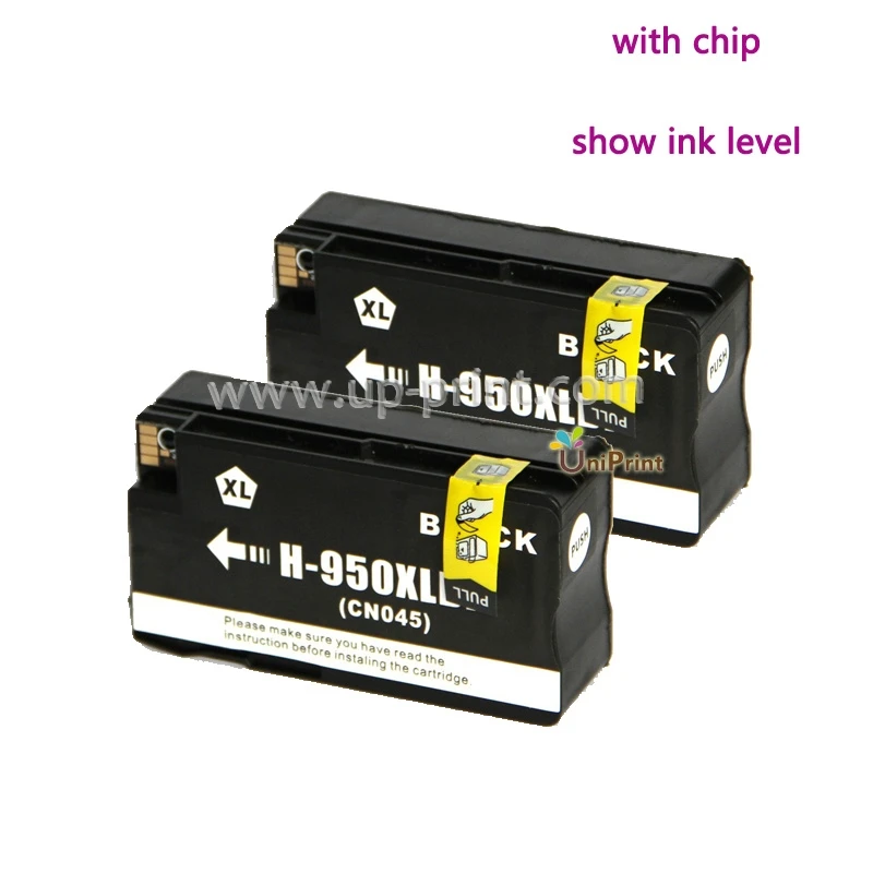 UP 2 x compatible for HP 950 XL black ink Cartridge for 950XL Officejet pro 8100 8610 8620 8630