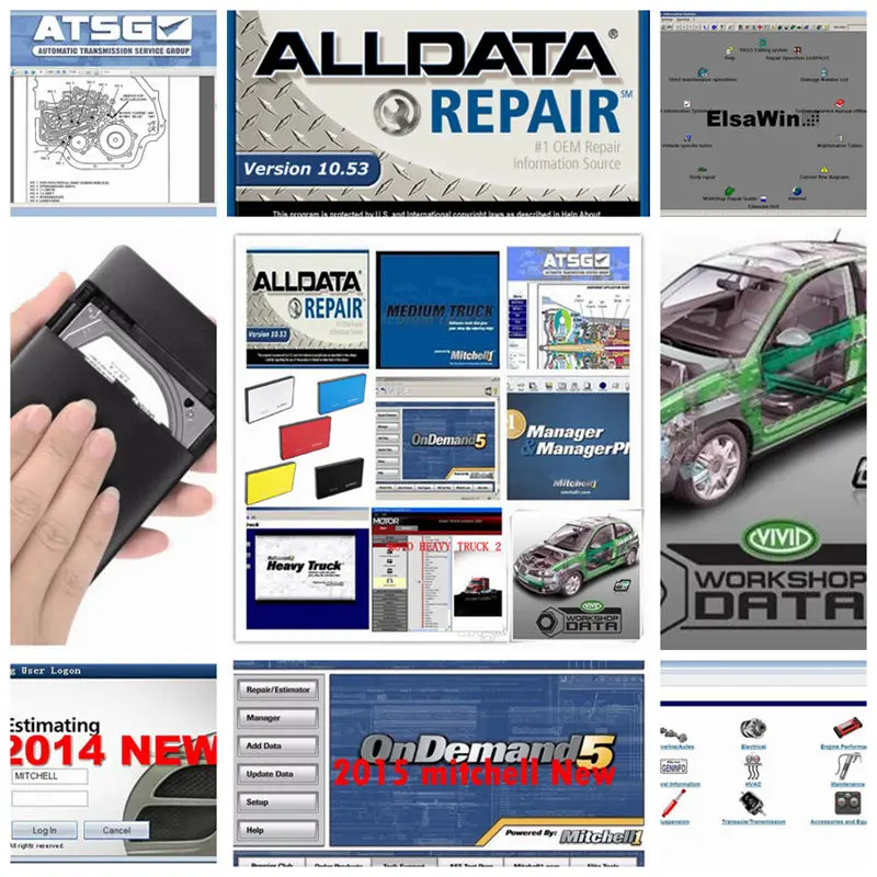 Alldata and Mit/chell Software Auto Repair alldata 10 53 mit/chell od5 2015 Vivid Workshop ElsaWin ATSG 24in1TB HDD|ПО| |