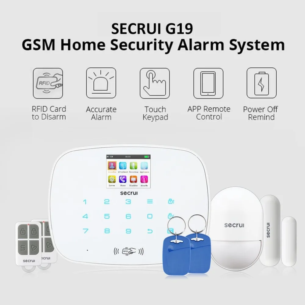 

G19 GSM Alarm System Wireless Detector TFT Color Screen Digital Dual Core Technology Infrared Detector Import Sensors
